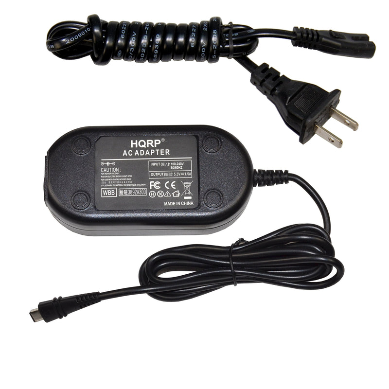 HQRP AC Adapter Compatible with Canon VIXIA HF-R800, HF-R82, HF-R80, LEGRIA HF R66, HF R67, HF R68, HF R606 Camcorder Charger Power Supply Cord + Euro Plug Adapter