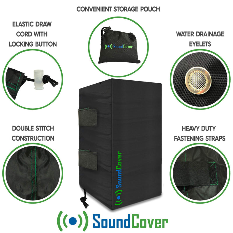 [AUSTRALIA] - Two Large Outdoor Speaker Covers Bags Fits Definitive Technology AW 6500, Klipsch AW-650, Polk Audio 8, Pyle PDWR64BTB/W Outdoor Speakers - MAX Size: H 15" X W 9.45" X D 11" - NOT for Powered Speakers 