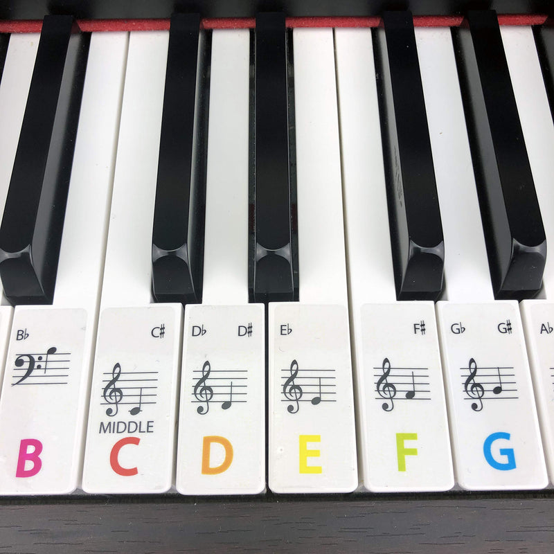 Piano/keyboard stickers for up to 88 keys Multi Coloured to help learn PIANO