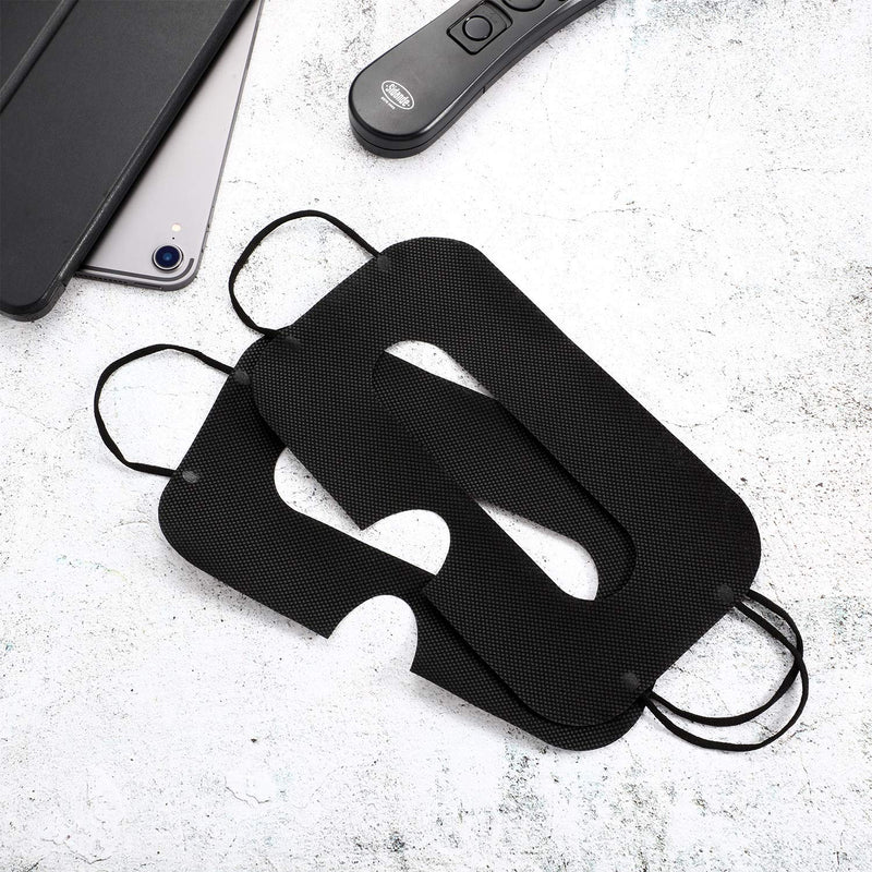 150 Pack Disposable Mask Non-Woven Sanitary Eye Mask White Eye Mask Cover Compatible with Headset H-T-C Vive Virtual Reality Headset?Black