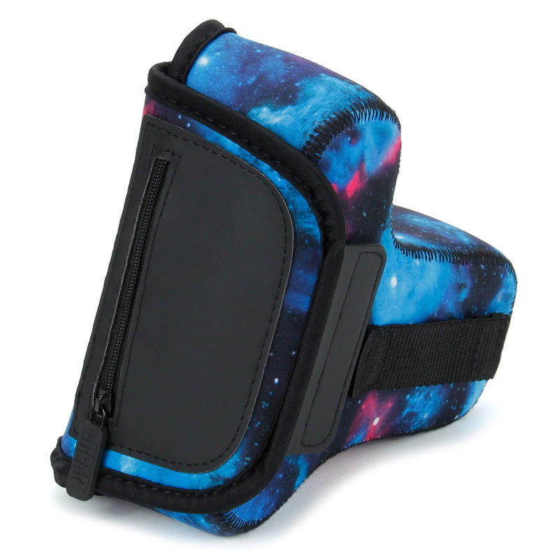 USA GEAR DSLR Camera Sleeve Case (Galaxy) with Neoprene Protection, Holster Belt Loop and Accessory Storage - Compatible with Nikon D3100, Canon EOS Rebel SL2, Pentax K-70 and Many More Galaxy
