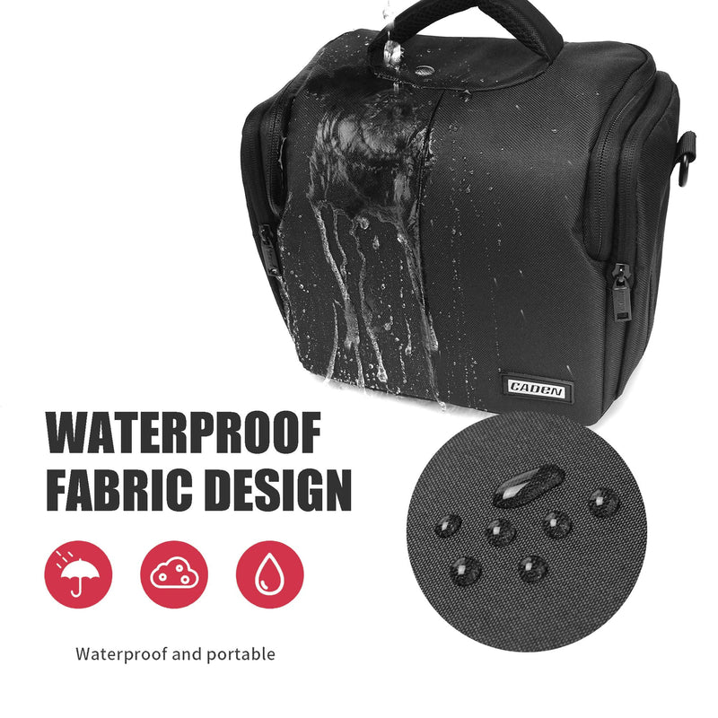 CADeN Camera Bag Case Shoulder Messenger Bag Compatible for Nikon, Canon, Sony, DSLR SLR Mirrorless Cameras and Lenses Black