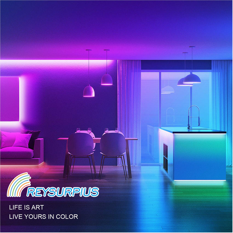 [AUSTRALIA] - REYSURPIUS Led Strip Lights 32.8ft(300 LEDs),RGB Light Strips Kit with 44Keys IR Remote Controller,(2 roll 16.4ft) double-sided copper plate 5050RGB color changing light strip for Bedroom, Living Room 