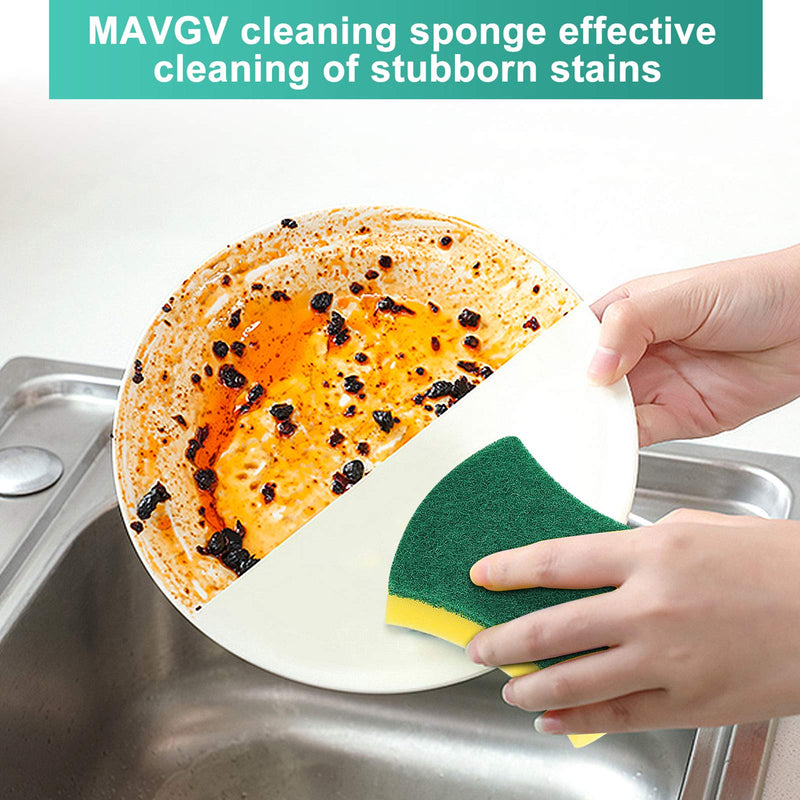 MAVGV Kitchen Cleaning Sponges,24 Pack Eco Non-Scratch for Dish,Scrub Sponges 24 Count (Pack of 1)