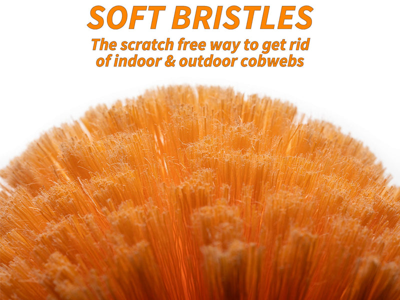 Cobweb Duster Head Brush // Spider Web Brush for Outdoor & Indoor Web Cleaning // Twist-On Corner Duster Fits Standard Acme Threaded Extension Poles // Best Cobweb Brush Head (Pole Sold Separately)