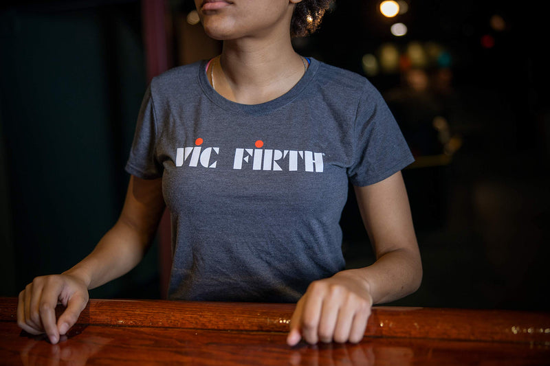 Vic Firth Logo Women's Charcoal Grey T-Shirt - Size L