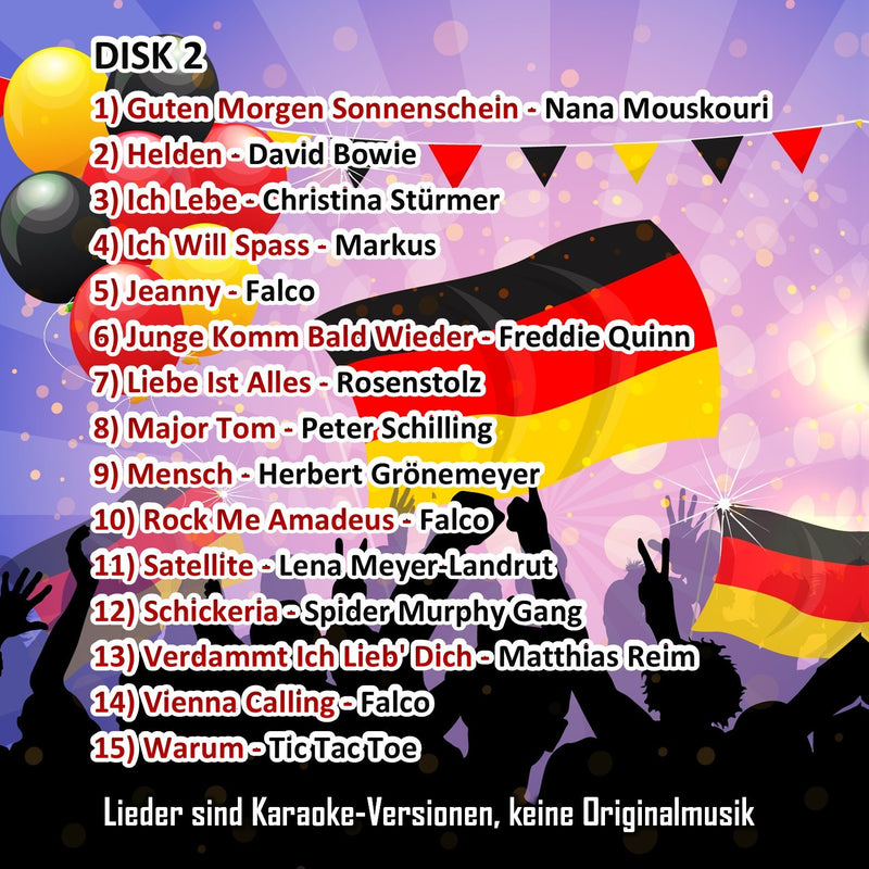 Mr Entertainer Karaoke DEUTSCHE KARAOKE Double CD+G (CDG) Pack. Die 30 Besten Songs. German Karaoke