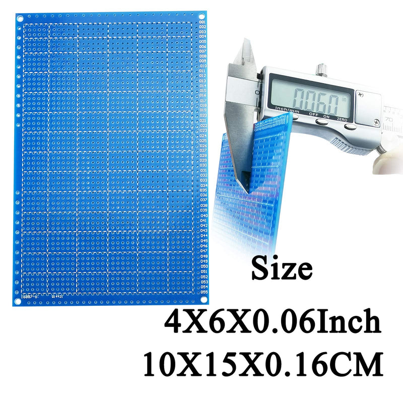 YUNGUI PCB Protoboard,3 Pack PCB Prototype Board Solderable Breadboard for DIY Electronics and Soldering kit(4” X 6”,Blue)
