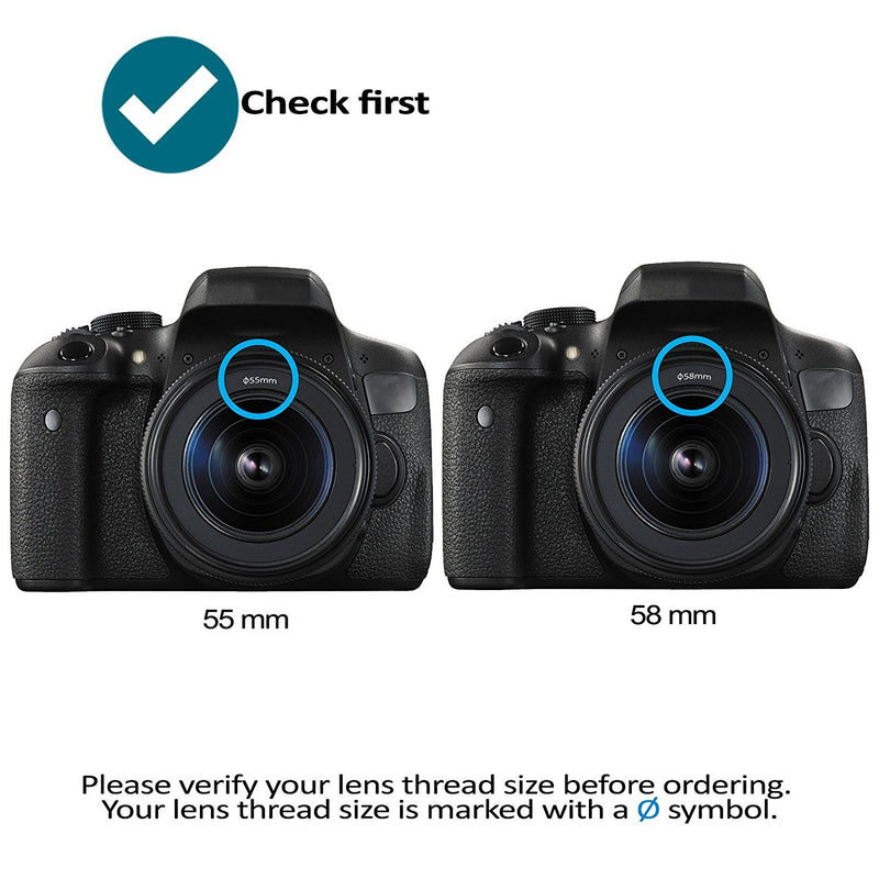 55mm and 58mm Digital Tulip Flower Lens Hood for Nikon D3500, D5600, D3400 DSLR Camera with Nikon 18-55mm f/3.5-5.6G VR AF-P DX and Nikon 70-300mm f/4.5-6.3G ED