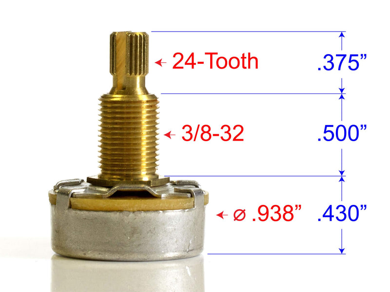 CTS Pot, 500k Audio, Long Split Shaft (10 Pack)