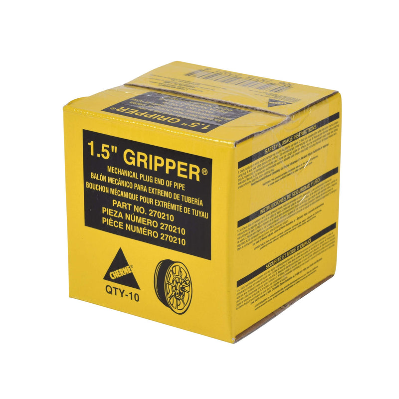Cherne 270210 End of Pipe Gripper Mechanical Plug 1-1/2", Yellow