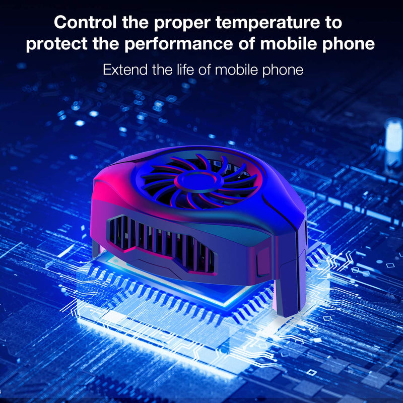 OFIYAA Cellphone Cooler, Mobile Game Portable Cooler, USB Powered Smartphone Fan Cooling Radiator Game Joystick Cooler for iPhone/Samsung/Huawei/Xiaomi and for iOS/Android (SR888-7-B) Sr888-7-b