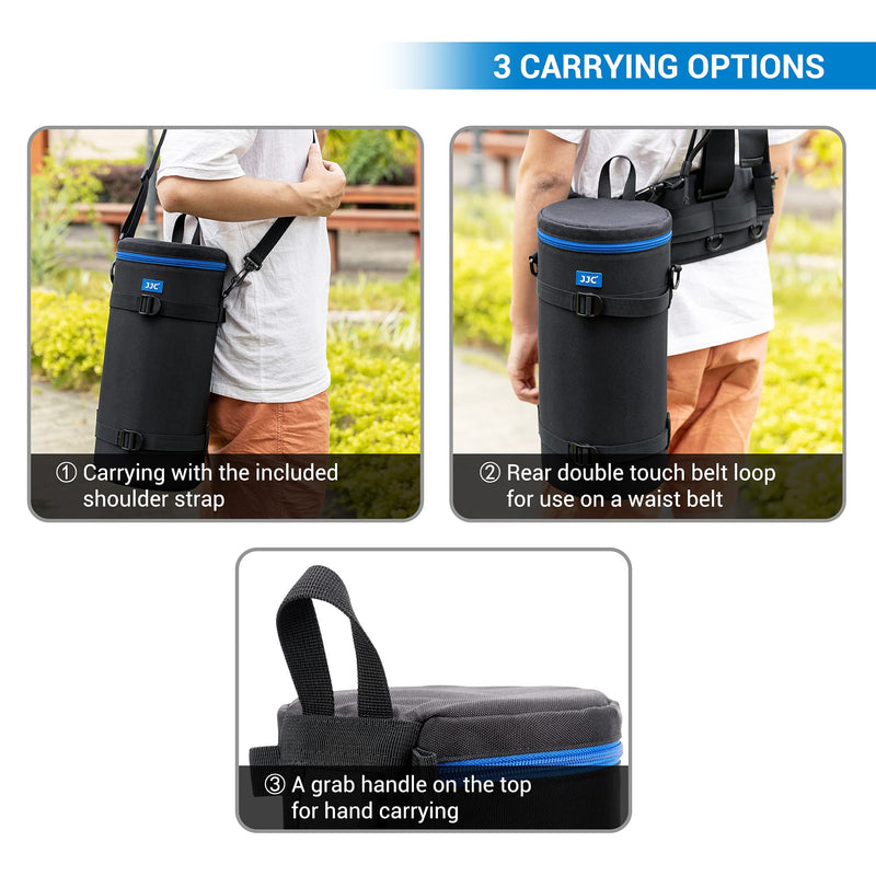JJC Extra Large Thick Camera Lens Pouch Bag Case for Sony FE 200-600mm F5.6-6.3 G OSS Super Telephoto Zoom Lens SEL200600G Fits Reversed ALC-SH157 Lens Hood FE 1.4X 2.0X Teleconverter SEL14TC SEL20TC XXXXXL