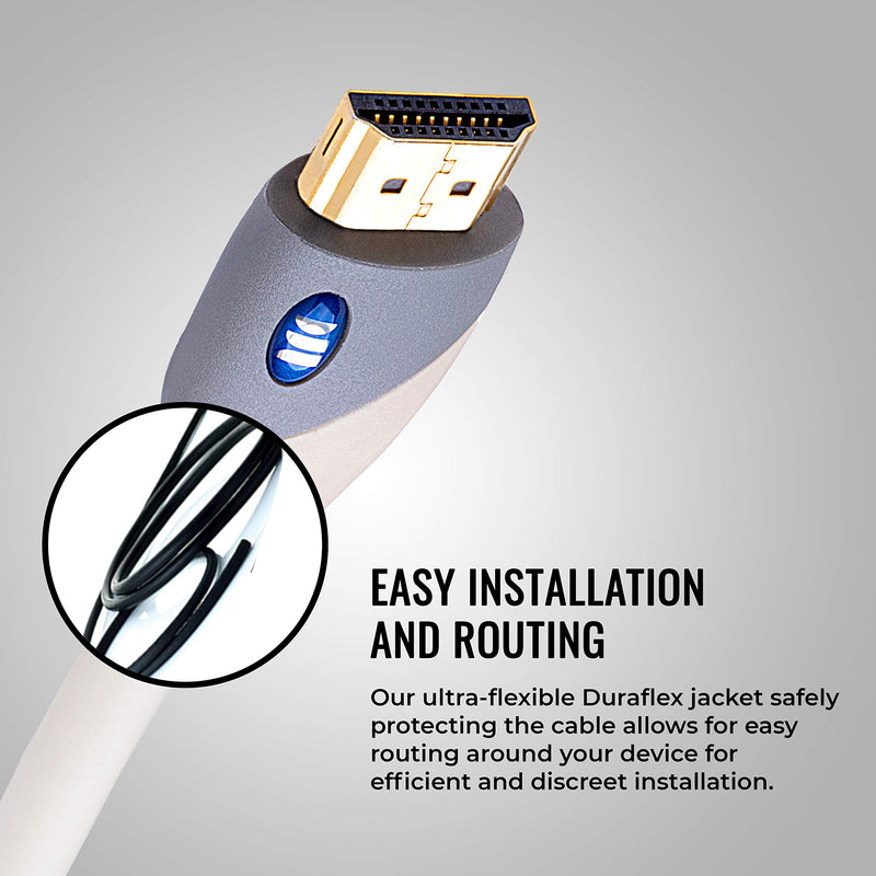 [AUSTRALIA] - Monster 4ft HDMI Cable 4k Ultra HD with Ethernet Cord - 60/120 Hz Refresh Speed - 18Gbps High Definition 1080p Video and Lossless Audio with Corrosion-Resistant 24k Gold Contacts and V-Grip Connection 4 FT White 