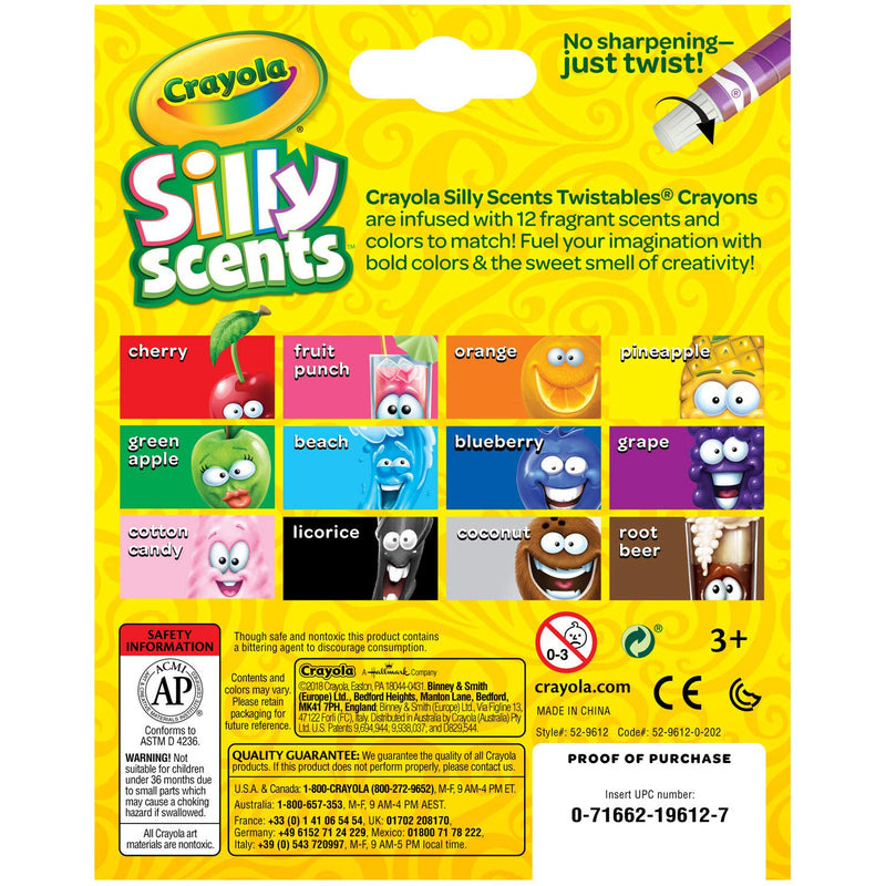 Crayola Silly Scents Twistables Crayons, Sweet Scented Crayons, 12 Count, Gift 15.49 x 12.44 x 1.27 cm