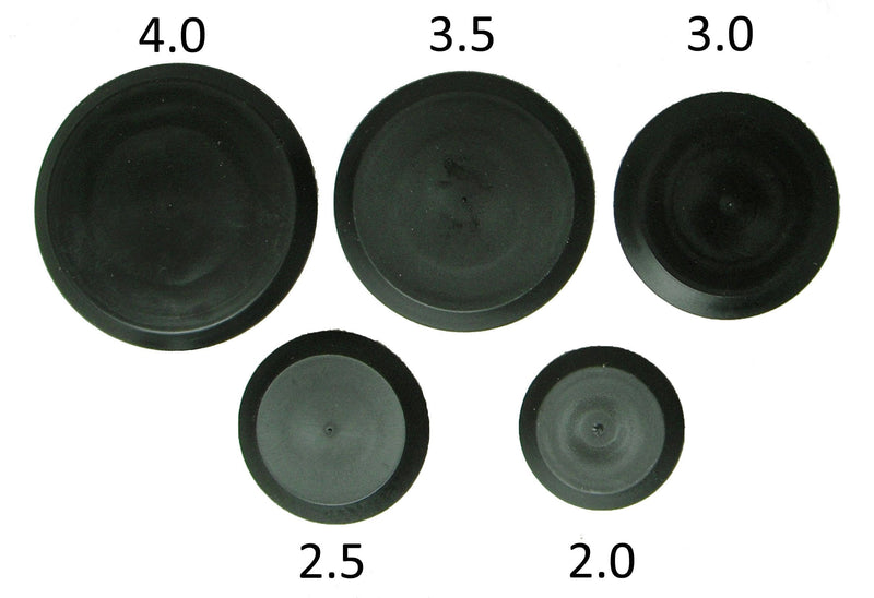 25 Piece Flush Mount Black Hole Plug Assortment for Auto Body and Sheet Metal 4" 3.5" 3" 2.5" 2" inch