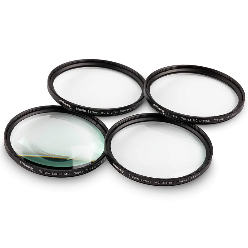49MM Ultimaxx Professional Four Piece HD Macro Close-up Filter Kit (1, 2, 4, 10 Diopter Filters) for Camera Lens with 49MM Filter Thread and Protective Filter Pouch