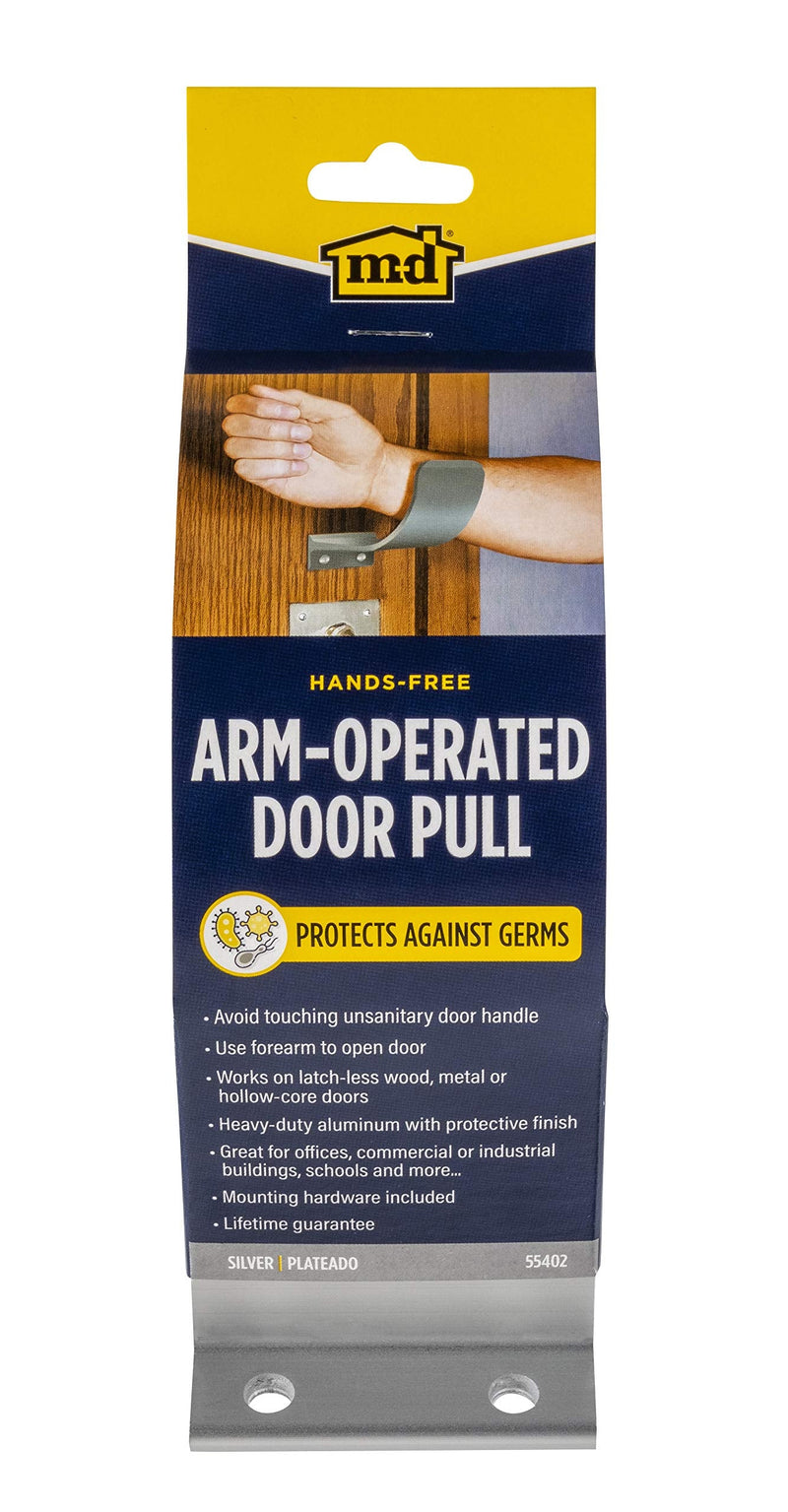 M-D Building Products 55402 Hands Free Arm Operated Door Pull, Silver
