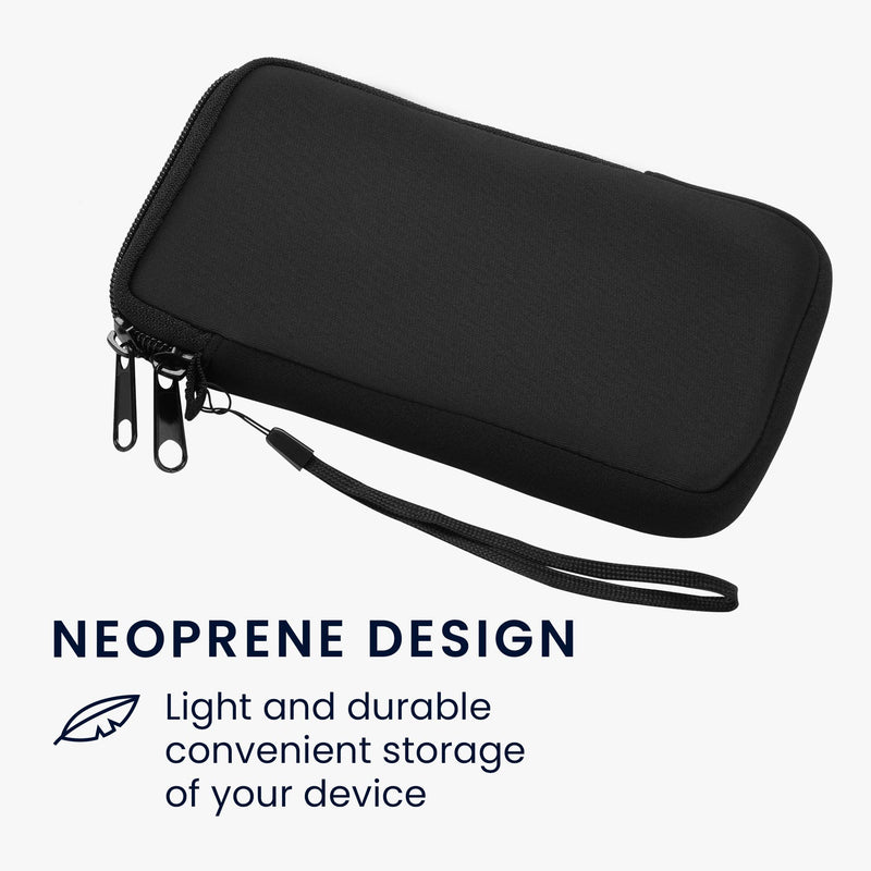 kwmobile Neoprene Phone Pouch Size XL - 6.7/6.8" - Universal Cell Sleeve Mobile Bag with Zipper, Wrist Strap - Black XL - 6,7/6,8"
