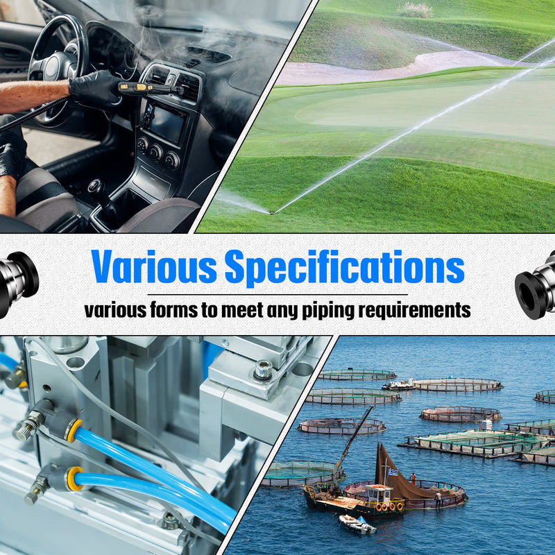 5 Pieces Pneumatic Ball Valve Push to Connect Fittings Ball Valve PVC Air Flow Control Valve Air Fittings Straight Quick Connect Union Air Quick Connect Air Hose Fittings (1/4" x 1/4" OD) 5 1/4" x 1/4" OD