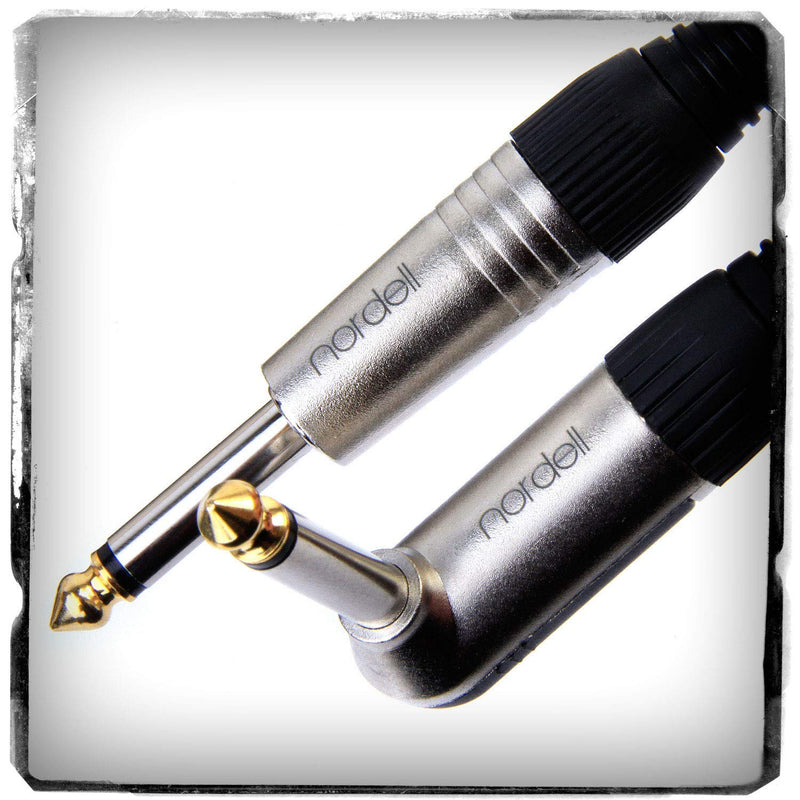 Premium Braided Guitar Cable: 3m / 10ft Mono 1/4 inch Jack Lead for Bass, Electric, Keyboard, Amp etc. Black: 3m / 10ft, Straight to Angled Jacks