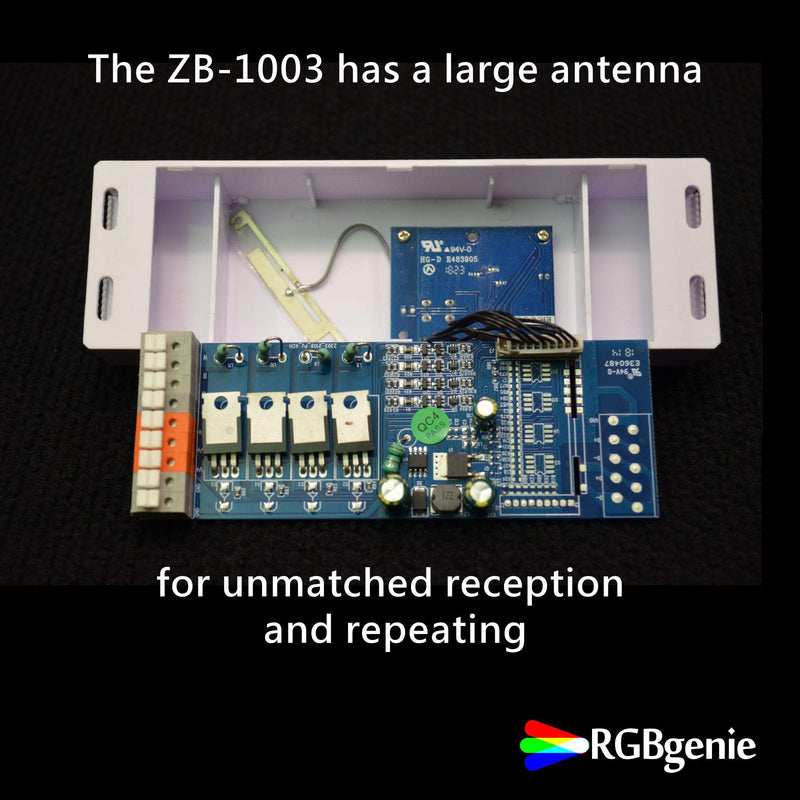 Zigbee LED Controller for LED Strip Lights. Dimmer and Repeater, 4 Channels at 5 Amps each, 720 Watts, RGBgenie ZB-1003