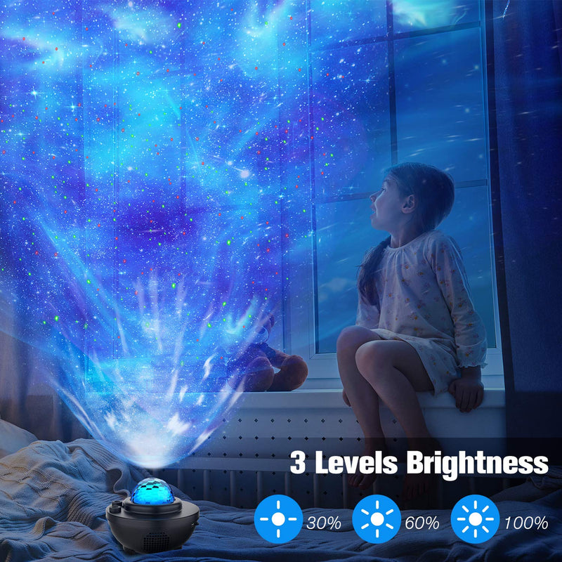 [AUSTRALIA] - Night Light Projector Star Projector Ocean Wave Projector-Galaxy Projector Two Laser Lights with Bluetooth Music Speaker,Prefect for Bedroom/Game Rooms/Party/Night Light Ambiance 