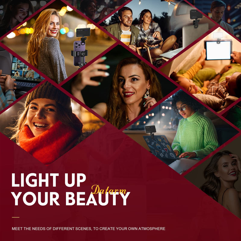 LED Selfie Light for Phone, High Power 120 LED 3000mAh Rechargeable CRI 95+, 3 Light Modes, Portable Clip on Light for Phone/Tablet/Laptop, Zoom Call TikTok Video Fill Light Matt Black