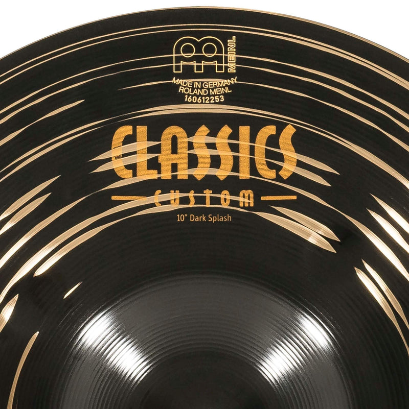 Meinl 10" Splash Cymbal - Classics Custom Dark - Made in Germany, 2-YEAR WARRANTY (CC10DAS)