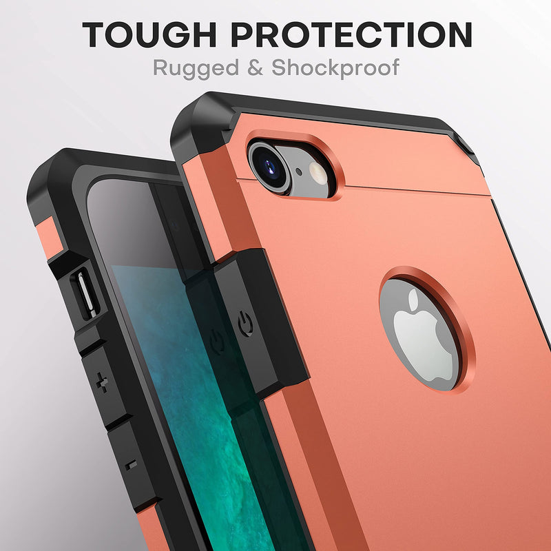 iPhone 7/8 Case, ImpactStrong Heavy Duty Dual Layer Protection Cover Heavy Duty Case for Apple iPhone 7/8 (Coral) Coral