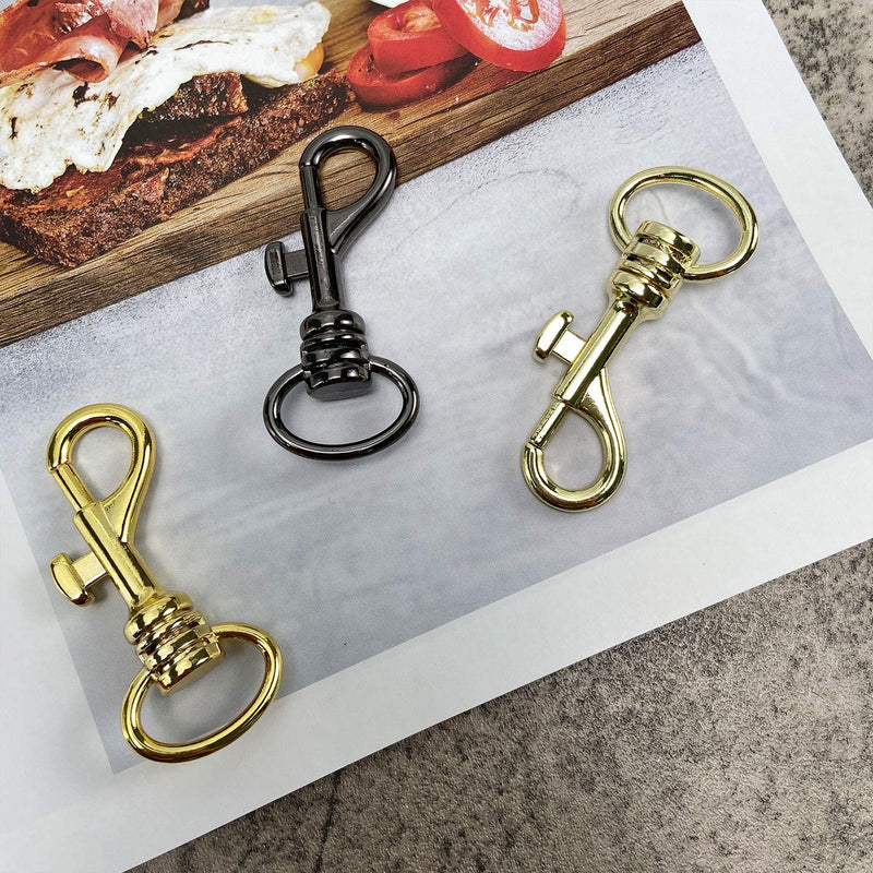 [AUSTRALIA] - willikiva 10 Pcs 3/4 inch Swivel Snap Hooks Duty Square Eye Clasp Buckle Trigger Clip Multipurpose Pet Buckle Handmade Gold-2 