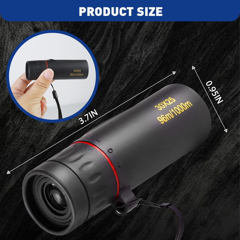 HDAJY Monocular Telescope, Upgrade 30 x 25 HD Night Vision Monocular for Stargazing, Hunting, Black