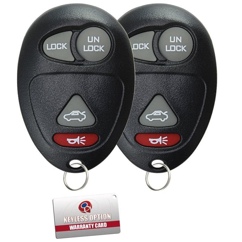 KeylessOption Keyless Entry Remote Control Car Key Fob Replacement for L2C0007T (Pack of 2) black