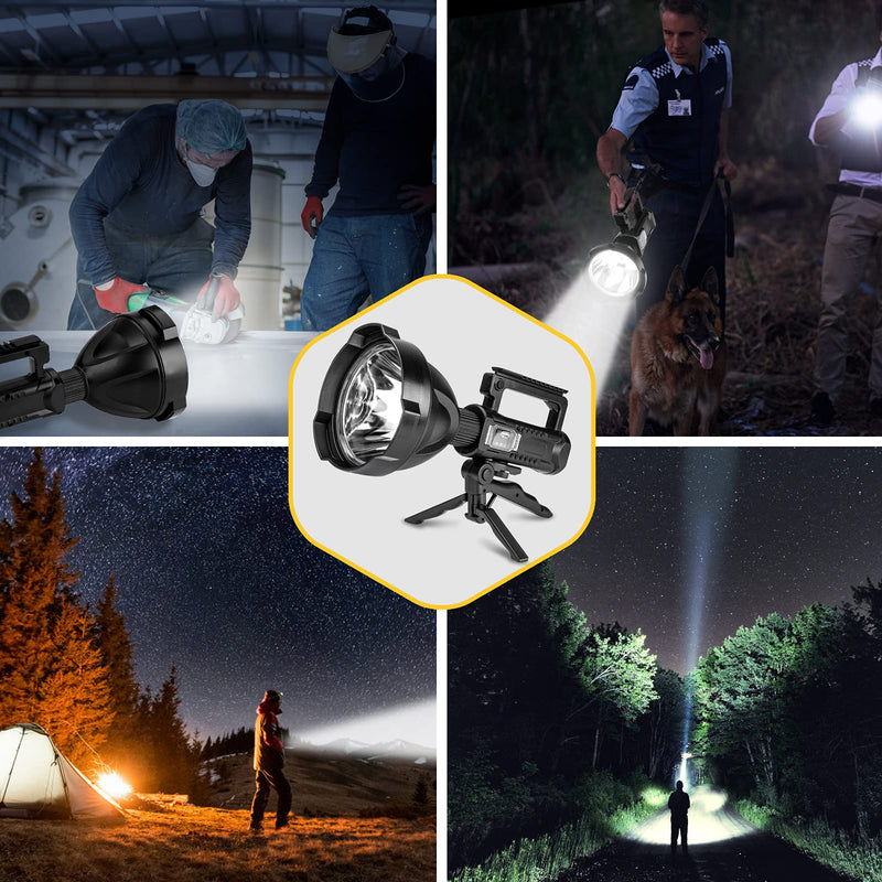 [AUSTRALIA] - Venlon Superbright Big Size Rechargeable LED Handheld Flashlight Spotlight 4 Modes High Power Portable Waterproof Searchlight for Camping Hunting Outdoor (P50 Medium Size) P50 Medium Size 