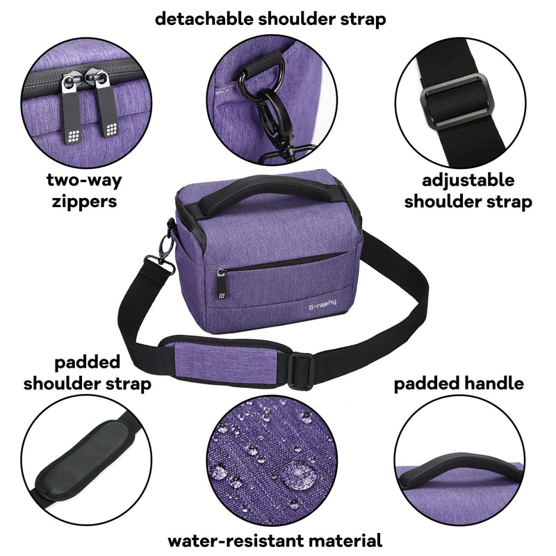 G-raphy Camera Bag Case Waterproof DSLR Insert Bag for Nikon, Canon,Sony,Olympus,Pentax and etc (Purple) Purple