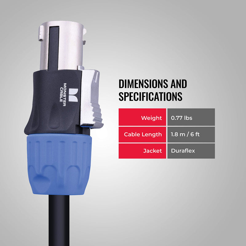 [AUSTRALIA] - Monster Prolink Performer 600 Speaker Cable with Speak-on Connectors - Speak-on Plugs, 6 feet 6ft. - Speak-On plugs 