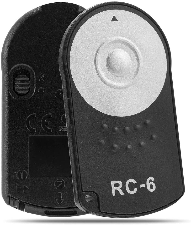 Oxumii RC-6 Remote Control Shutter Release for Canon ESO 77D 5DSR 760D 70D 80D 6D2 5D3 5D4 (1pc Black) (Black 2 Packs) Black 2 Packs