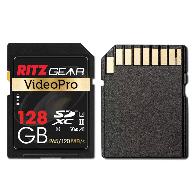 UHS-II SD Card 128GB SDXC Memory Card U3 V60 A1, Extreme Performance Professional Sd-Card (R 265mb/s 120mb/s W) for Advanced DSLR, Well-Suited for Video, Including 4K,8K, 3D, Full HD Video 1 Pack Standard Packaging