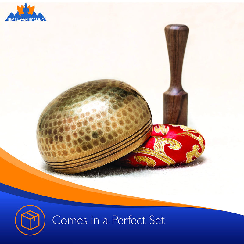 Tibetan Singing Bowls Set~ Meditation Sound Bowl hand Hammered in Nepal For Yoga, Meditation, Mindfulness, Healing & Chakra balancing~ (3 inch) 3 inch