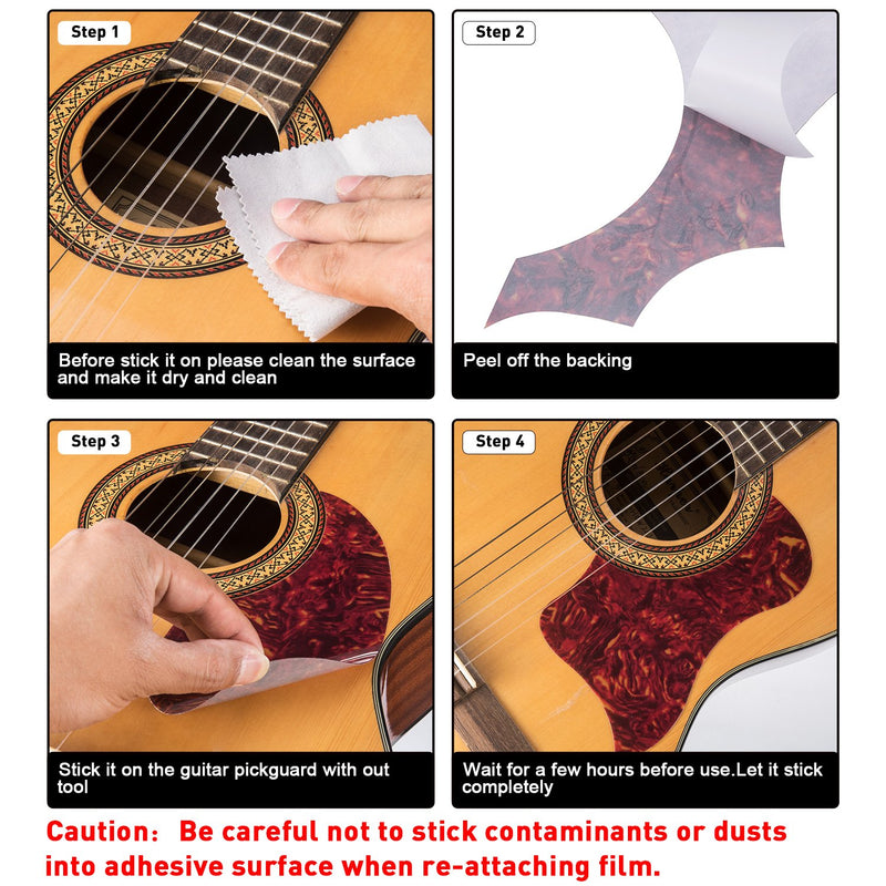 Canomo Pack of 9 Self Adhesive Acoustic Guitar Pickguard Pick Guards Scratch Plate, Multi-Color and Shape