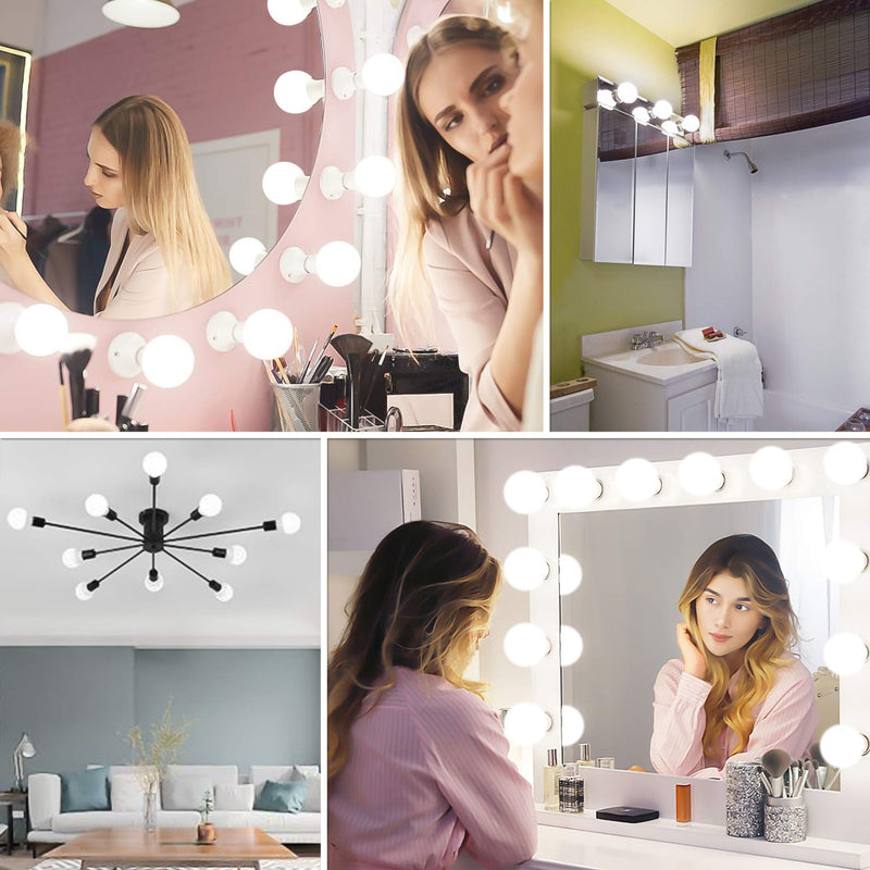 LED G25 Vanity Light Bulbs E26 Base, Daylight 5000K 60W Equivalent Globe Shape, Hansang LED Bathroom Makeup Mirror Light Bulbs 5W 500LM, Ideal for Bathroom Vanity or Mirror Non-dimmable, 4 Pack G25 5000K(daylight)