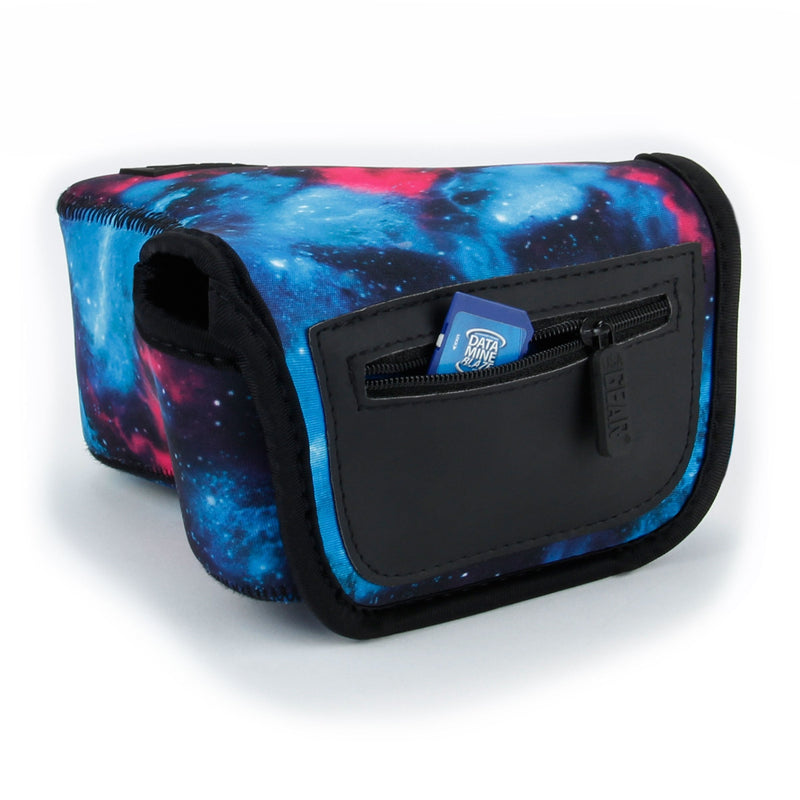 USA GEAR DSLR Camera Sleeve Case (Galaxy) with Neoprene Protection, Holster Belt Loop and Accessory Storage - Compatible with Nikon D3100, Canon EOS Rebel SL2, Pentax K-70 and Many More Galaxy