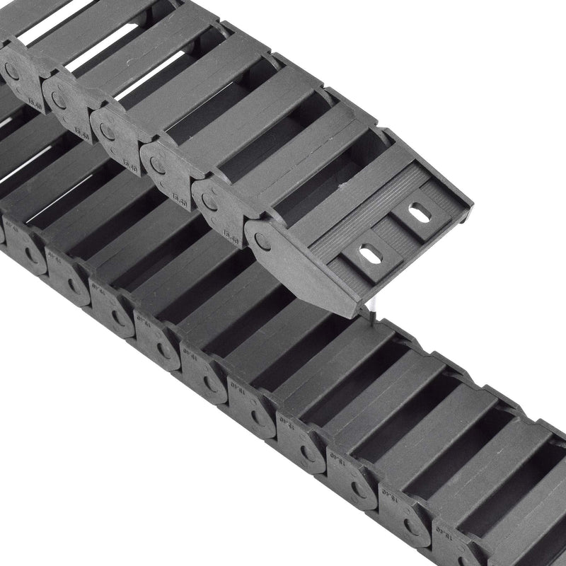 Plastic Drag Chain Cable Carrier Closed Type with End Connectors R28 15 x 40mm L1000mm for Electrical CNC Router Machines