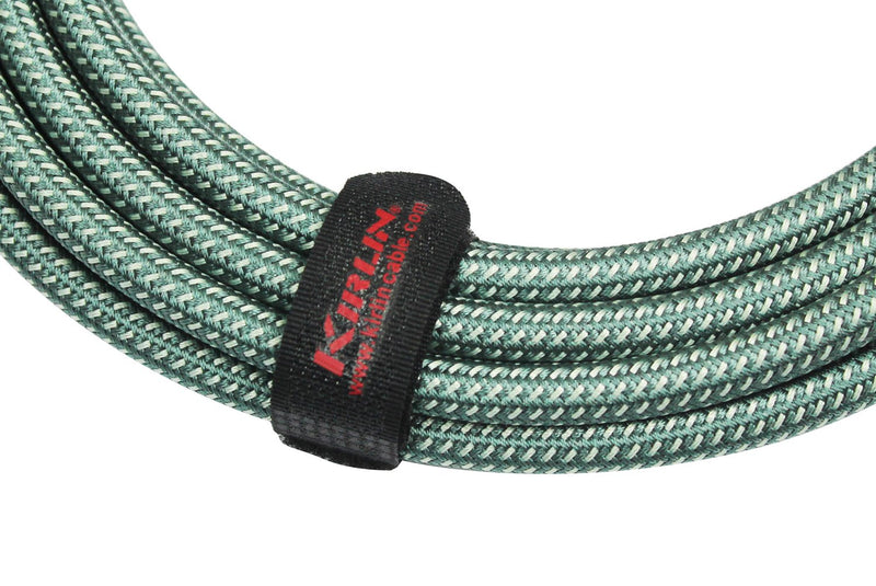 [AUSTRALIA] - Kirlin Cable IWB-202PFGL-20/OL -20 feet- Straight to Right Angle 1/4-Inch Plug Premium Plus Instrument Cable, Olive Green Tweed Woven Jacket 