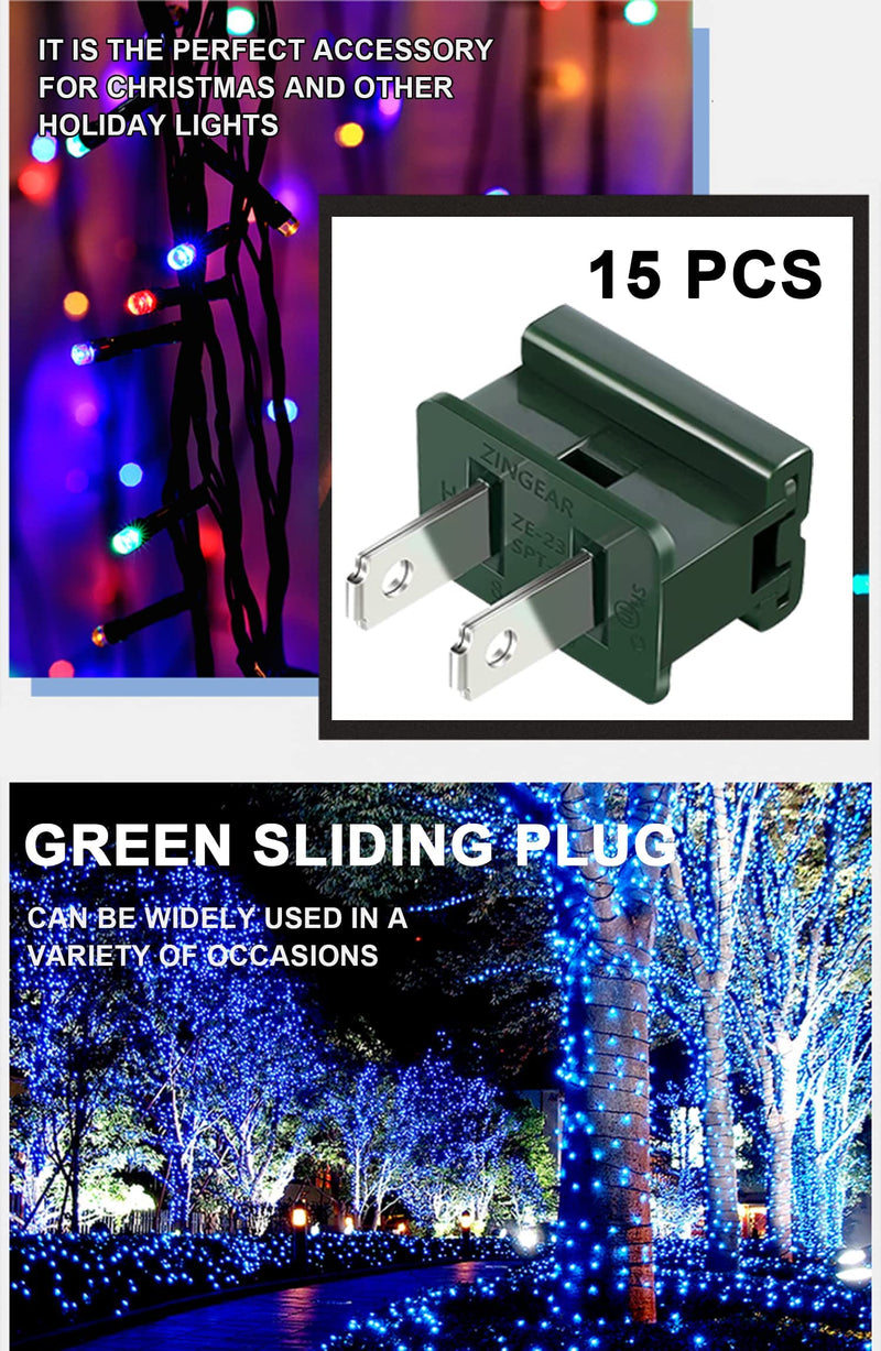 Vampire Plugs - PIEHIK SPT-2 Vampire Plugs Male and Female Pack Slider Zipper Plugs Dark Green (15 Pack)