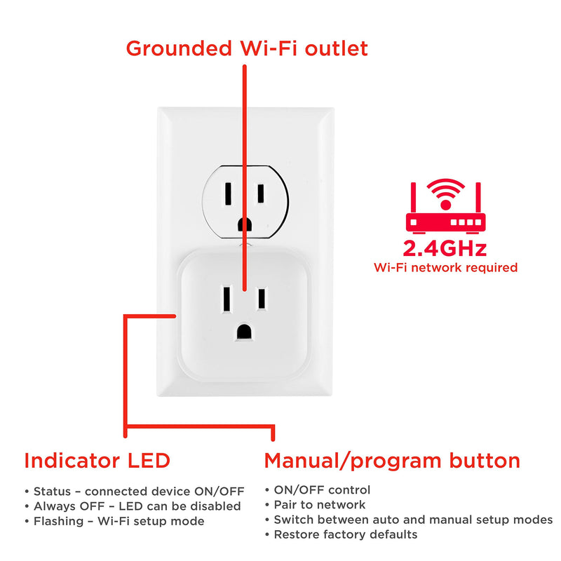 UltraPro Smart Plug WiFi Outlet Works With Alexa, Echo & Google Home, No Hub Required, App Controlled, ETL Certified 2 pack, 51410 2 Pack | Smart Plug