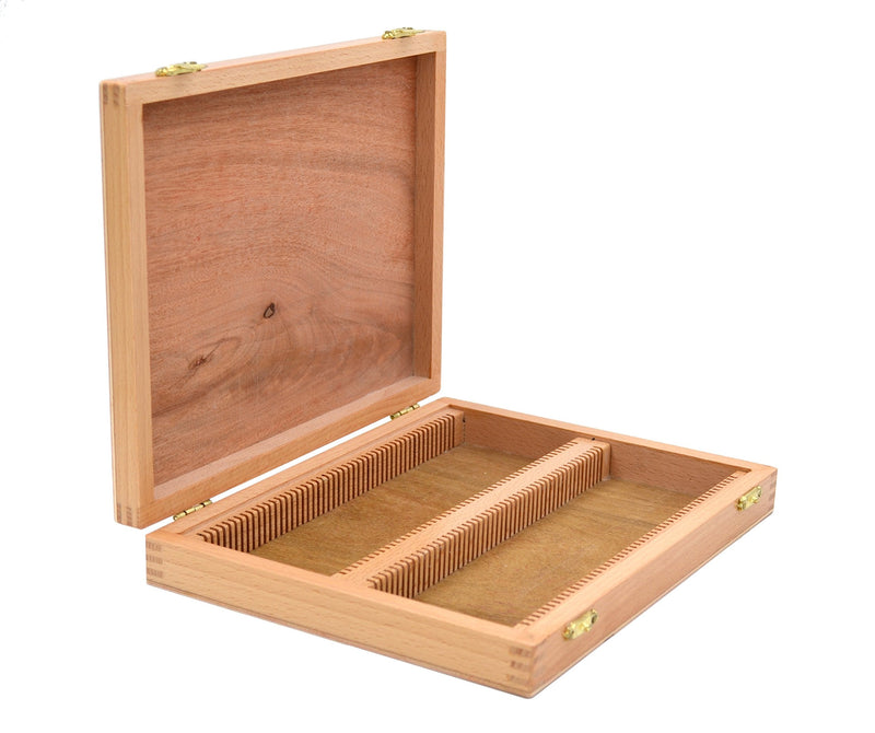 Wooden Slide Box for 100 Slides, with Latches- Fits 75x25mm Slides