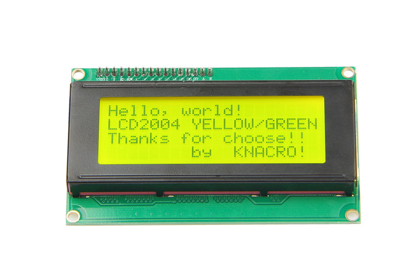 KNACRO IIC/I2C/TWI 2004 Serial Yellow Green Backlight LCD Module for UNO R3 MEGA2560 20 X 4, 2004