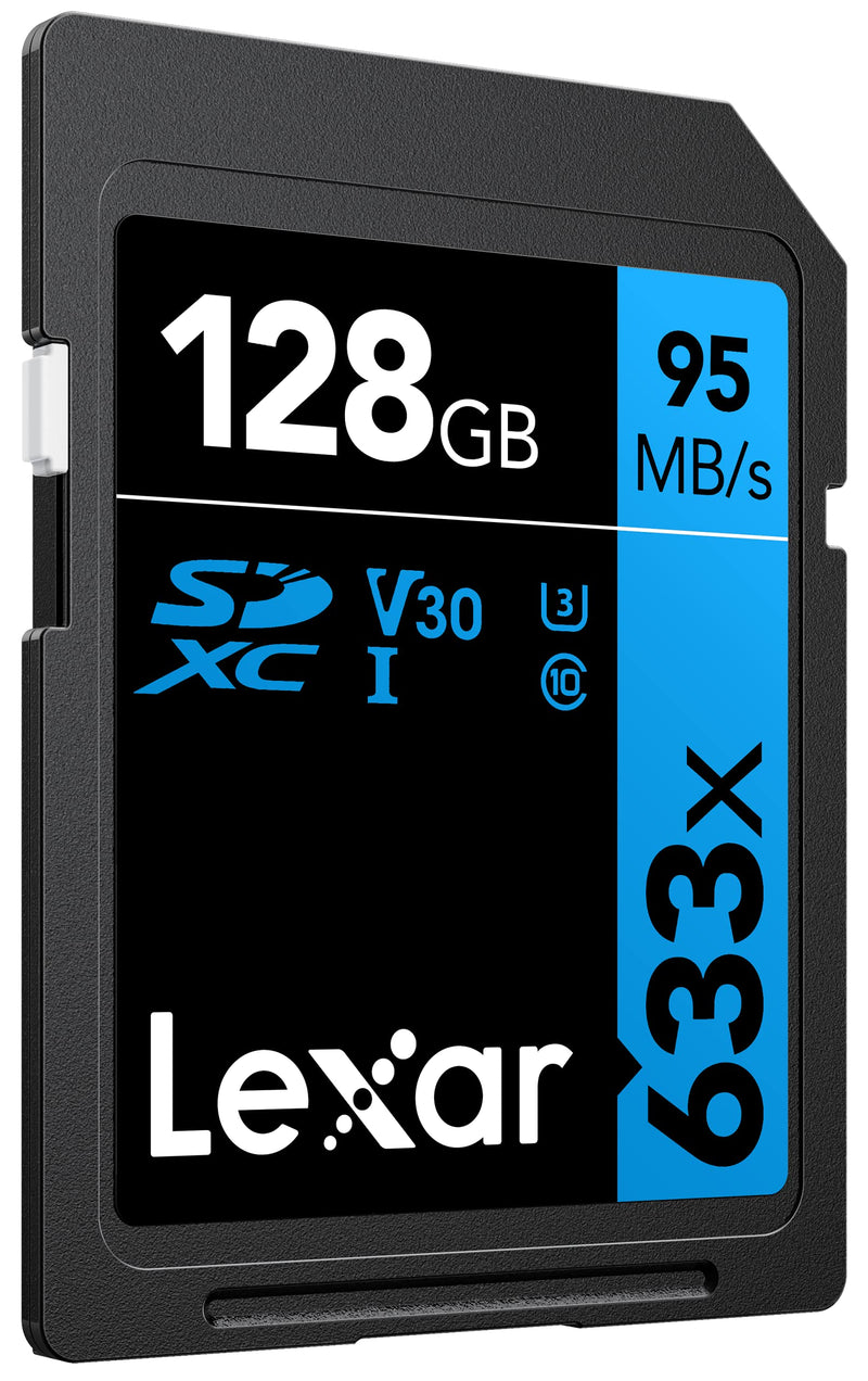 Lexar Professional 633x 128GB SDXC UHS-I Card, Up To 95MB/s Read, for Mid-Range DSLR, HD Camcorder, 3D Cameras, LSD128GCB1NL633 (Product Label May Vary) Single