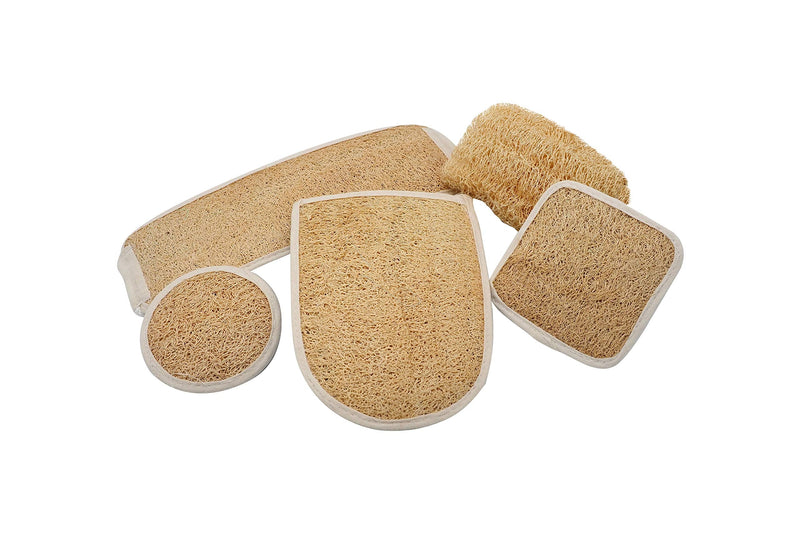 Sleekly Loofah Sponges, Portable Puff Scrubber Brush Skin Body for Men and Women, Set of 7